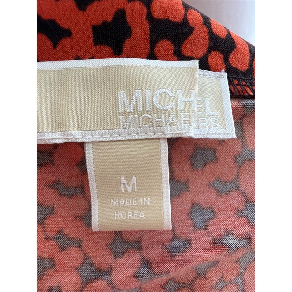 Michael Kors black and orange abstract print long-sleeve sheath dress Medium - Picture 8 of 8